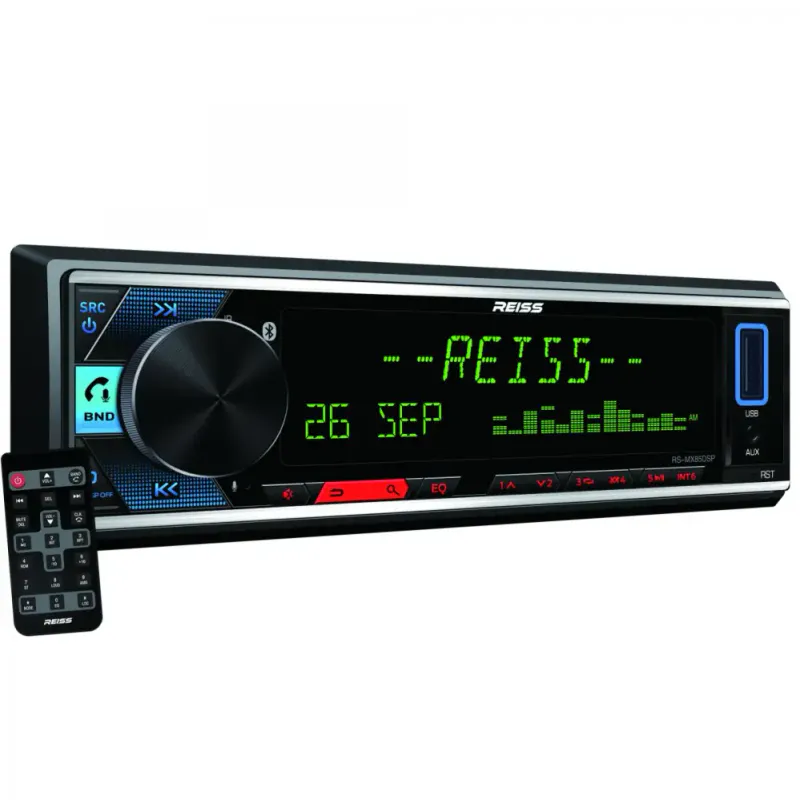 Reiss RS-MX88DSP. IKKE DAB+. 1din m/ Bluetooth og 8-kanal DSP. 4x16wRMS(4x 51wMAX), USB/AUX