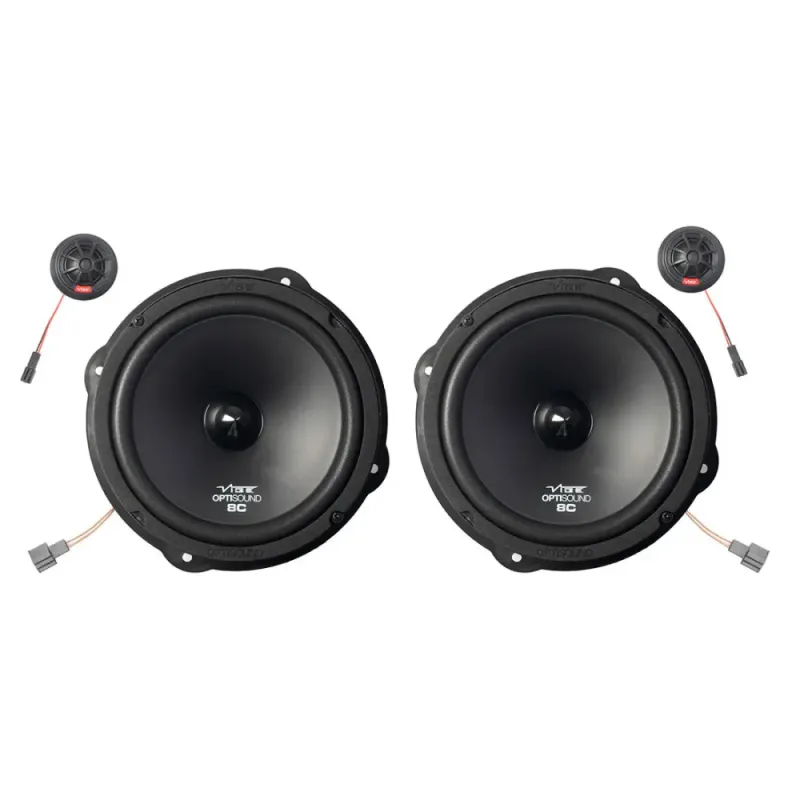 VIBE Optisound A3-V0 Biltilpasset 8`` høyttalersett for Audi A3, A6, Q3, Q5, R8