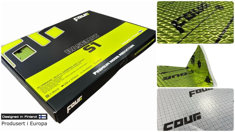 FOUR S1 BaseMat 2mm 50x37cm, 2,96m2 - 16 stk 2.0mm matter på 50 x 37cm = 2.96m²